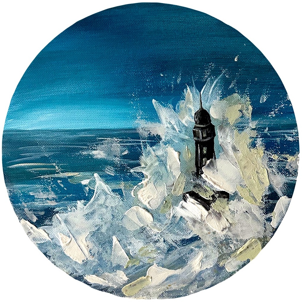 New Original Art Canvas Storm Lighthouse Wall Art